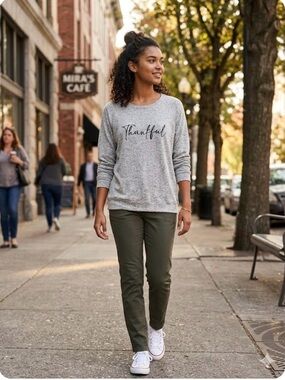 Buffalo David Bitton Grey 'Thankful' Script Sweatshirt